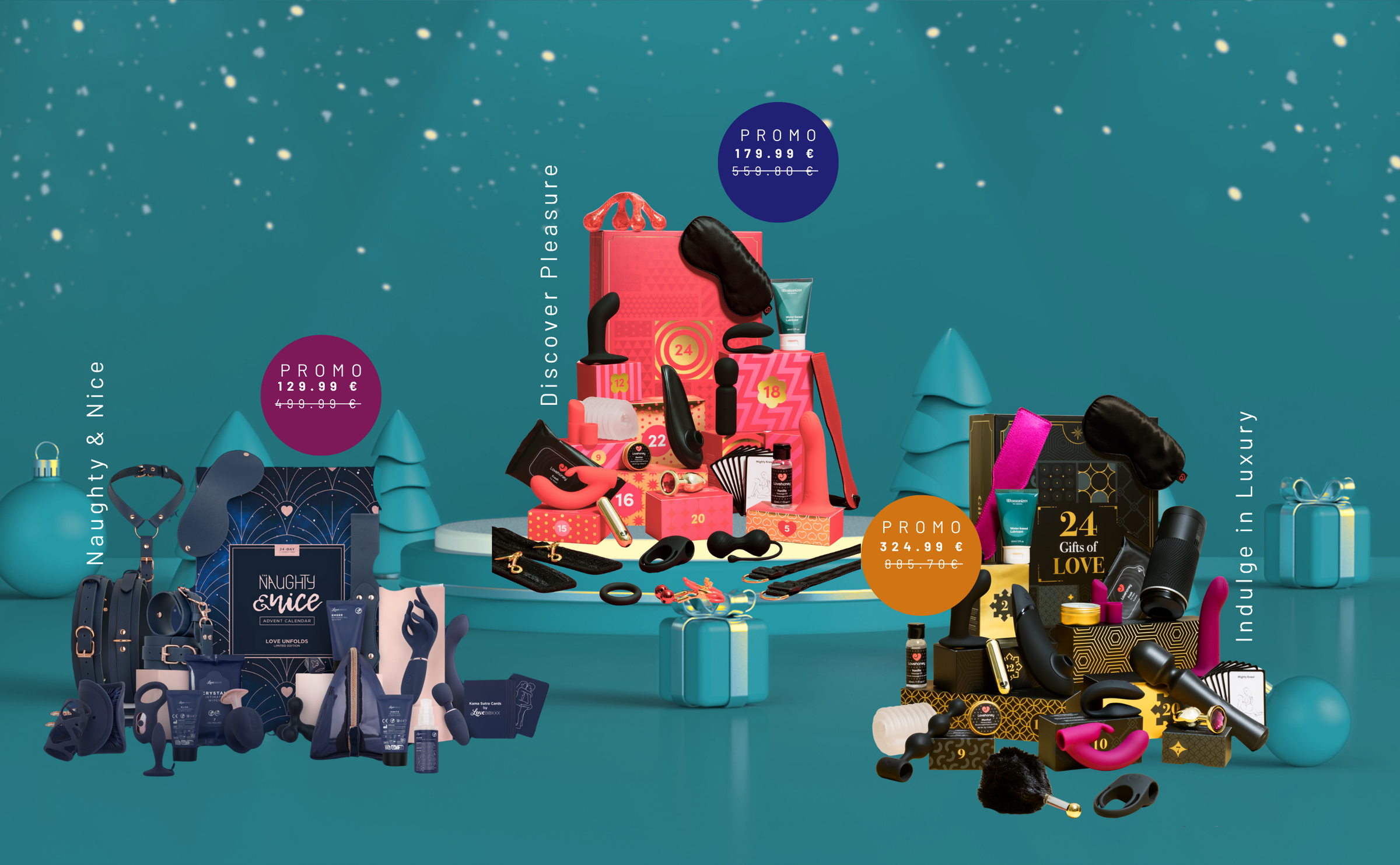 Sélection des calendriers de l'avent érotiques 2025 de votre Love Shop à Namur. Livraison rapide et discrète et paiement fractionné possible. 