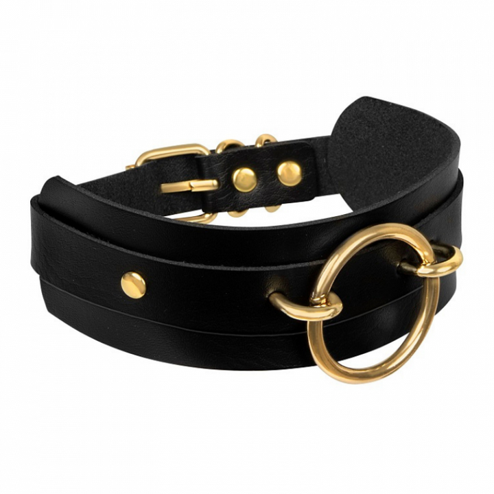 Collier O-Ring Front - Noir et Doré - Lovely Sins