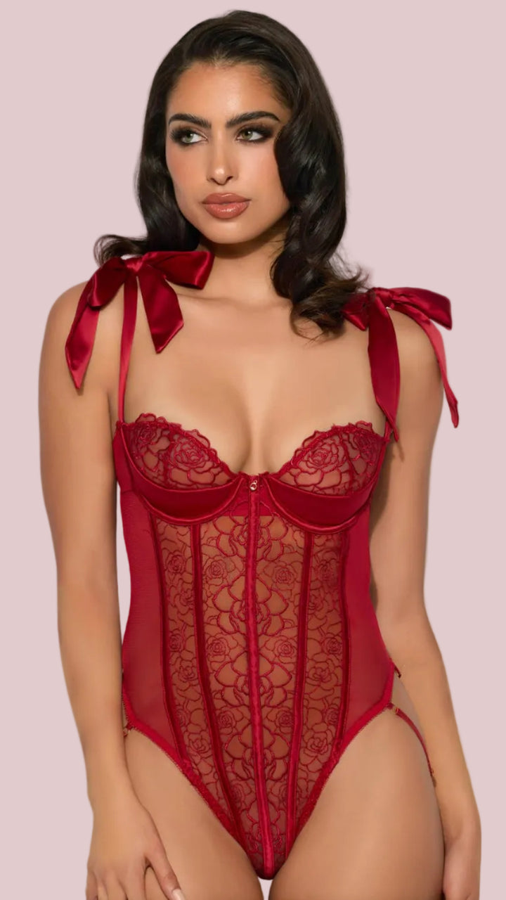 House of Desire - Body en dentelle brodée Rosalie