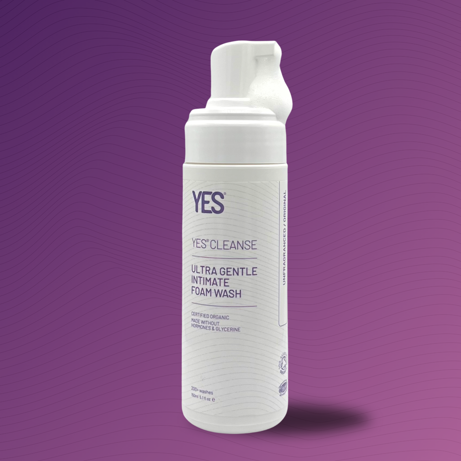 YES Cleanse sans parfum un nettoyant doux pour la vulve, sans savons, sans parfums non irritant.