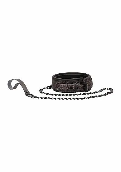 Collier et laisse similicuir bronze OUCH - Lovely Sins