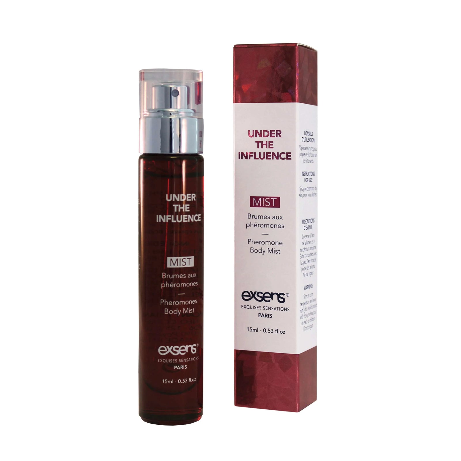 Brume parfumante corps et cheveux à l'osmophérine : hormones de synthèse reproduisant les effets des copulines substances odorantes présentes dans les sécrétions vaginales