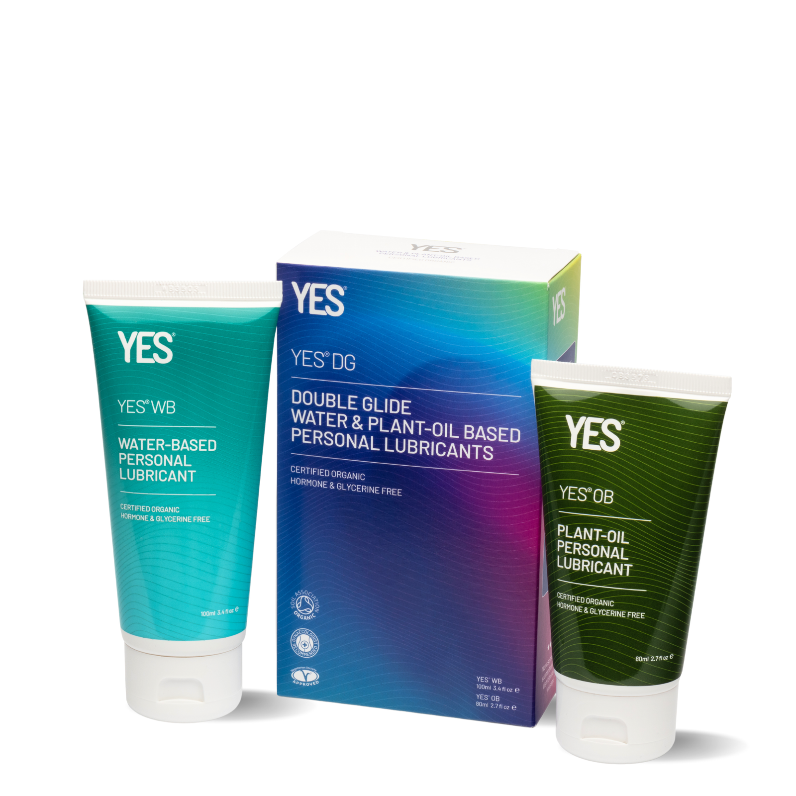 YES DG duo de lubrifiants naturels à base d'eau et à base d'huile YES WB 100 ml et Yes OB 80ml