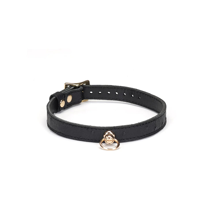 Liebe Seele - Choker en Cuir Motif Peau d’Autruche avec Grand Anneau O - Lovely Sins