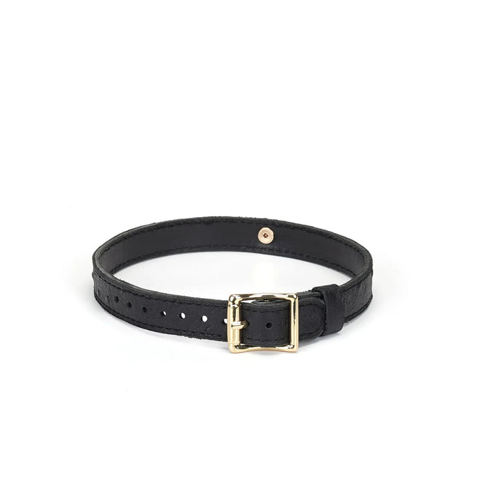 Liebe Seele - Choker en Cuir Motif Peau d’Autruche avec Grand Anneau O