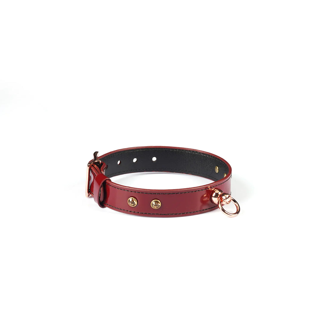 Liebe Seele - Choker en Cuir Verni avec Anneau O - Lovely Sins