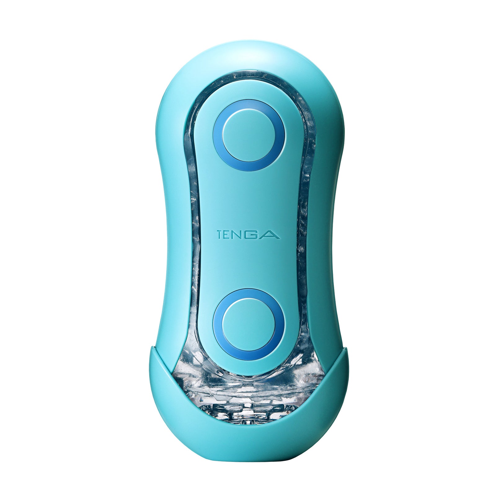 Flip Orb Blue Ocean sextoy pour homme masturbateur design ressemblant à une enceinte design, en bleu ciel. 