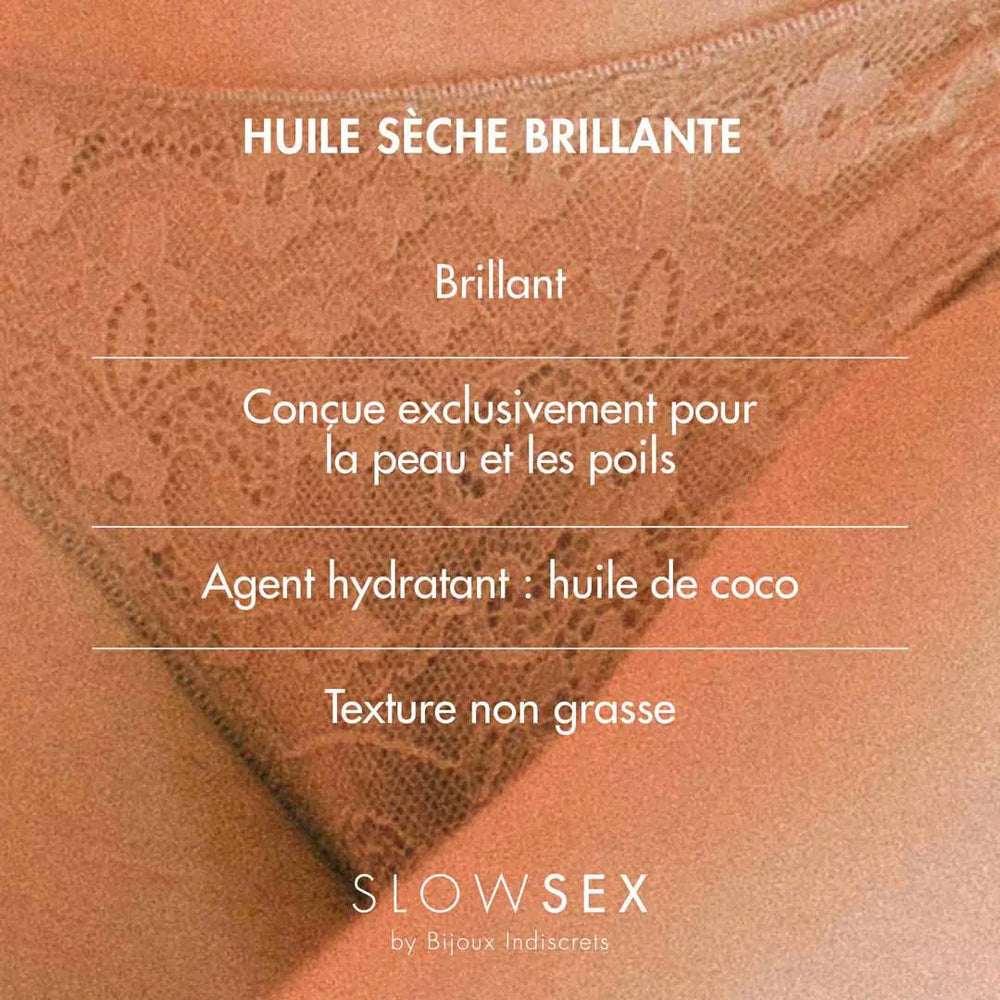 Huile intime sèche brillante SLOW SEX Bijoux Indiscrets  Lovely Sins Love Shop