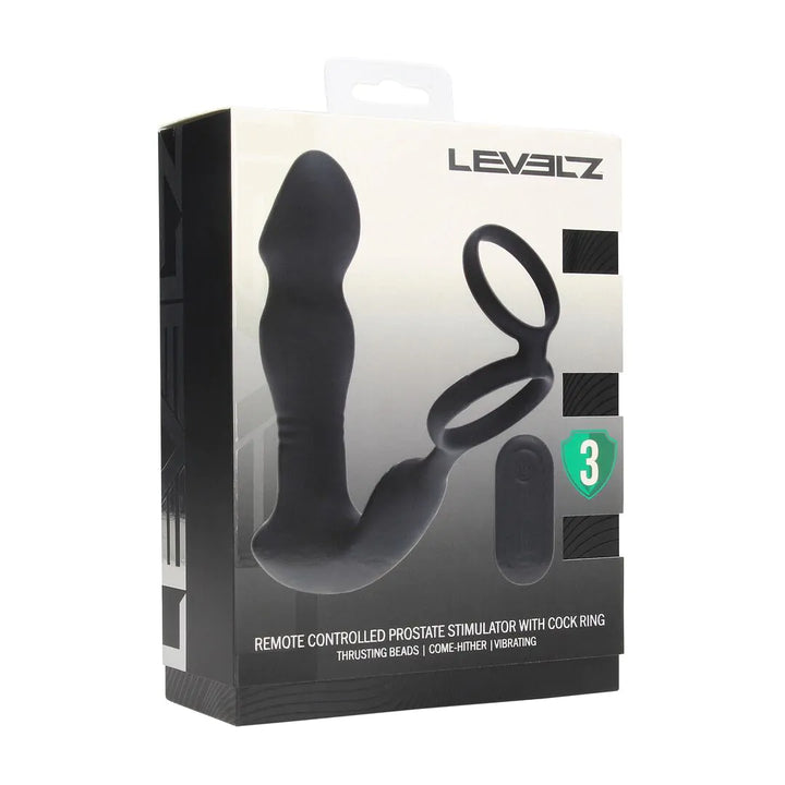 Stimulateur de prostate vibrant, va-et-vient avec cockring et télécommande