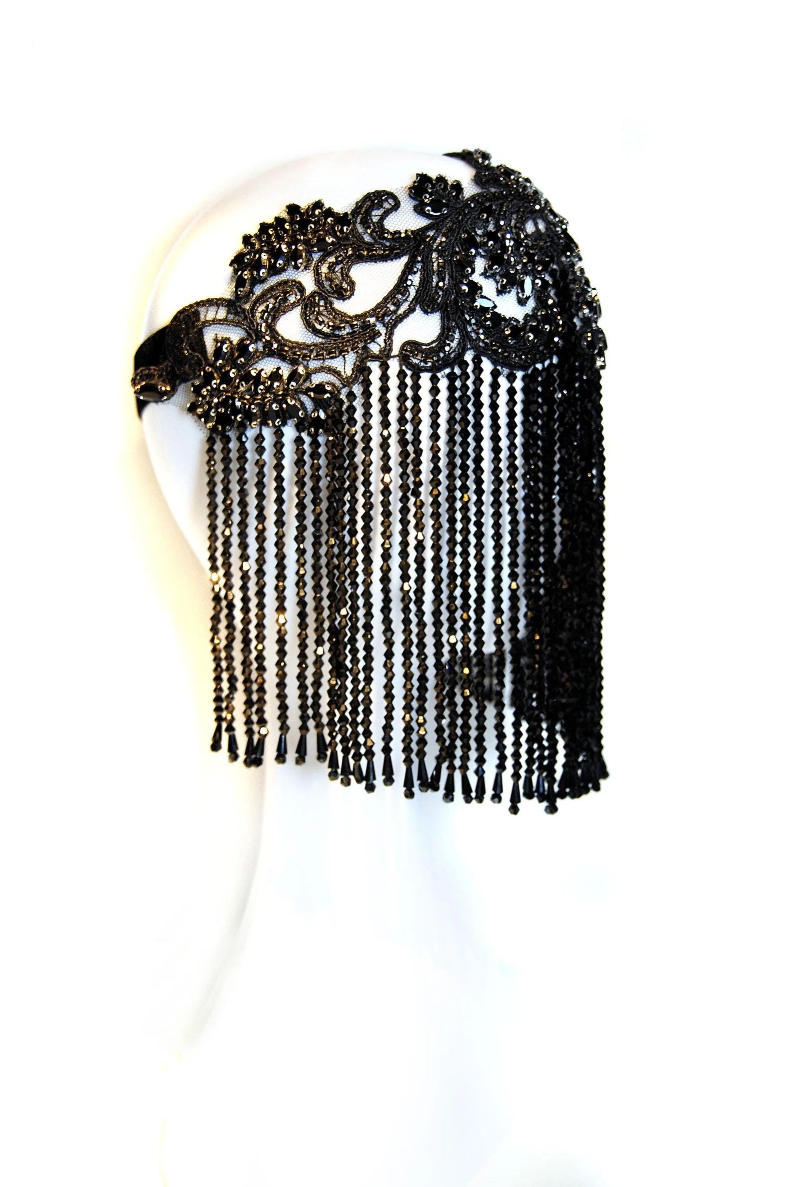 Masque "Queen of the Night" – Élégance Nocturne en Verre Acrylique & Métal Mondin Lovely Sins