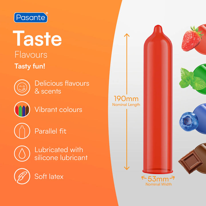 Pasante Taste – Préservatifs aromatisés boîte de 3 ou 12 Pasante Lovely Sins