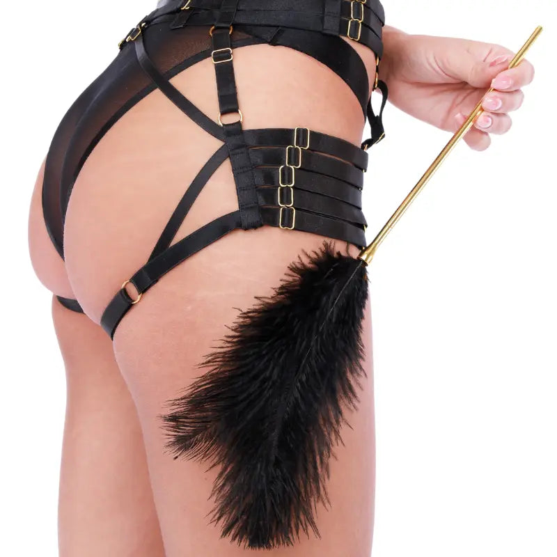 Plume manche acier or - Lovely Sins