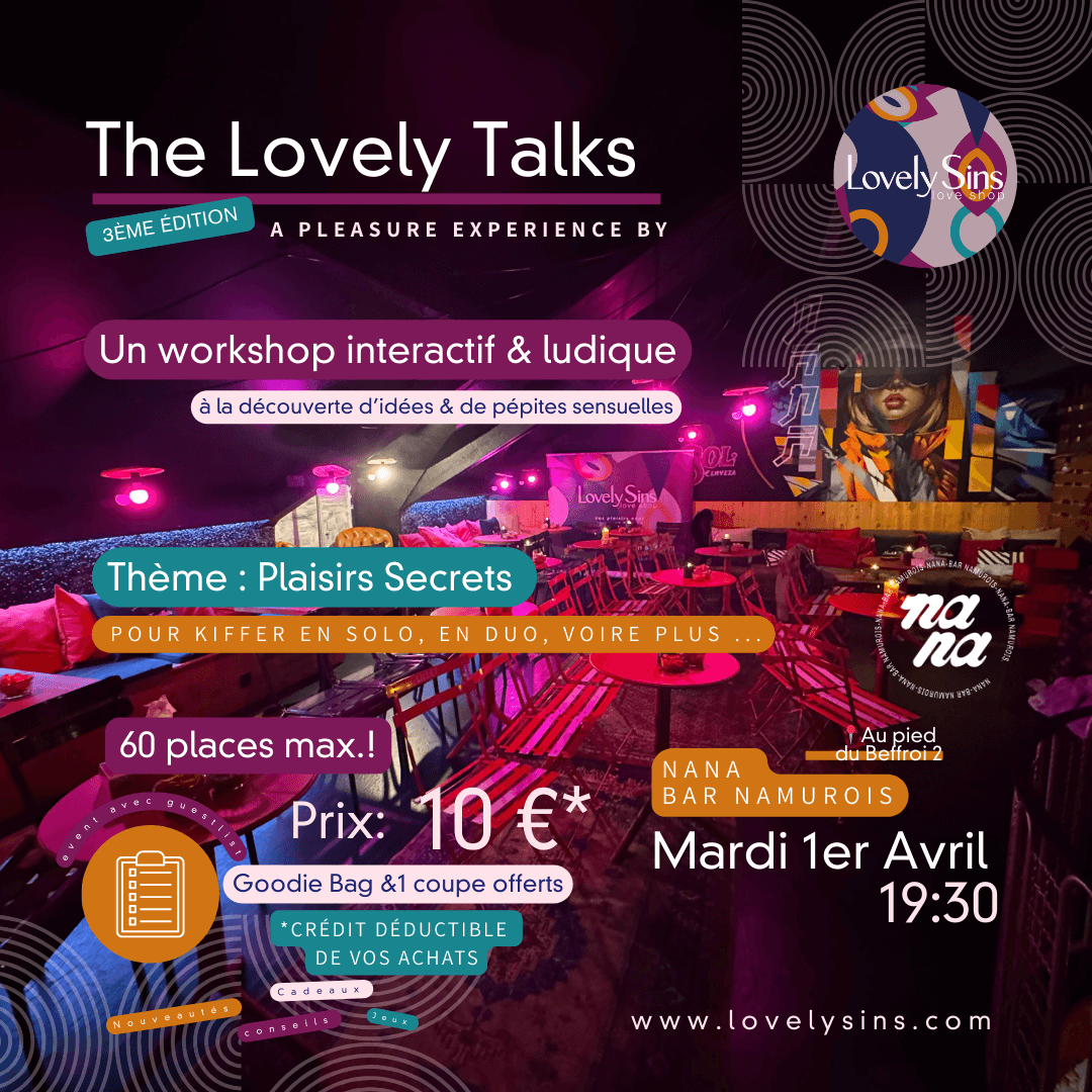Lovely Talks Namur | Soirée Exclusive : Les Plaisirs Interdits Lovely Sins Lovely Sins