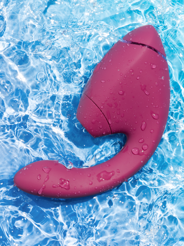 Womanizer next duo double stimulateur vibrant et air pulsé bordeaux