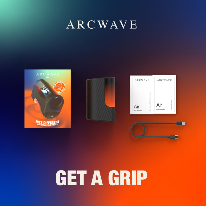 Contenu de la boîte Arcwave Air : stroker, boîte, guide et câble USB-C