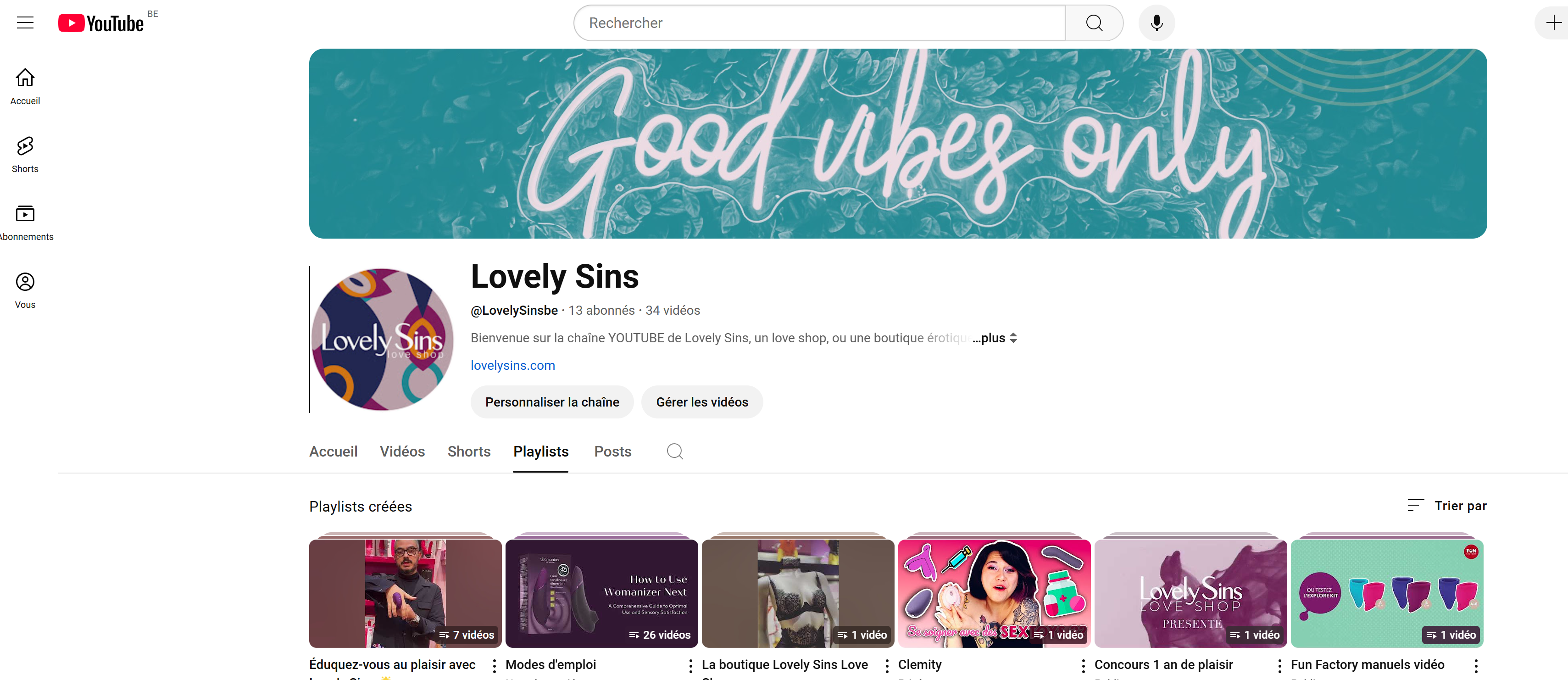 Chaîne youtube de Lovely Sins Vidéo éducatives sur la sexualité positive et le bien-être intime