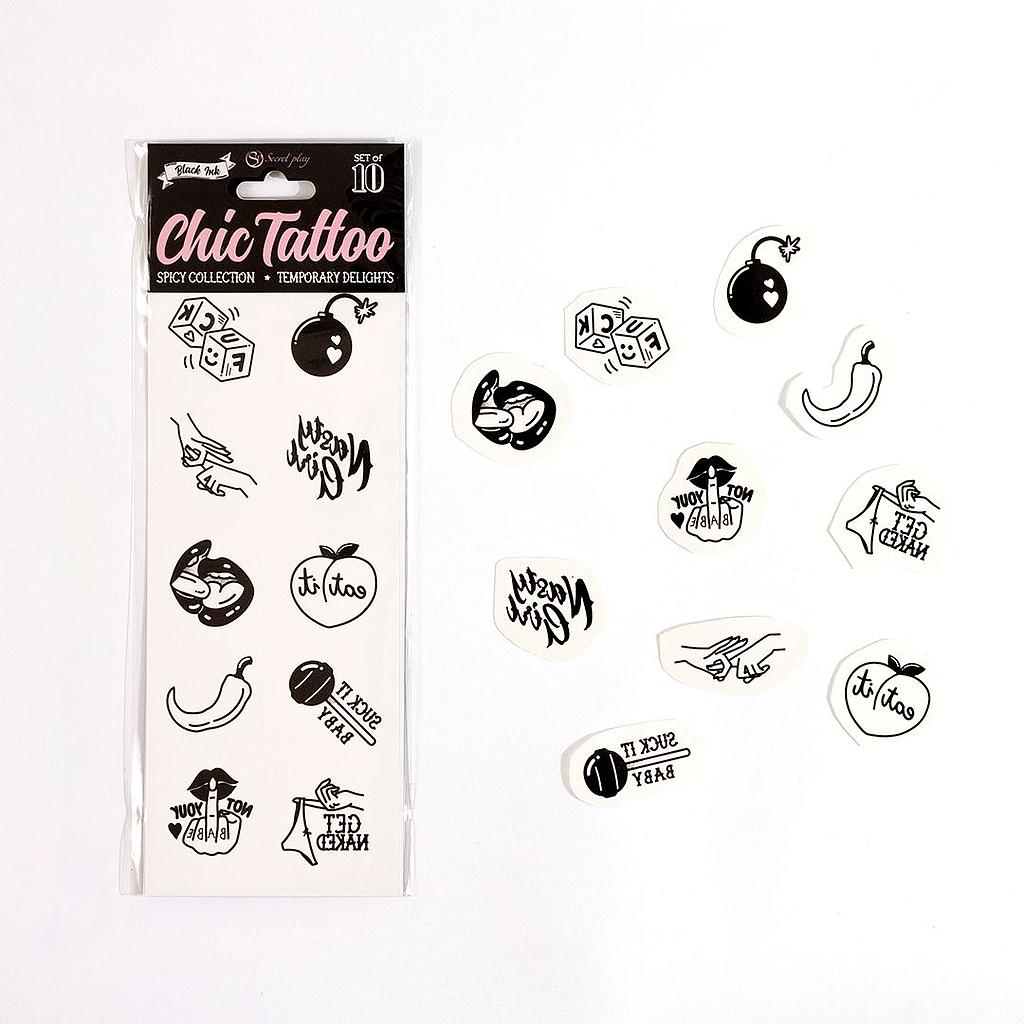 Set de 10 Tattoo temporaires - Lovely Sins