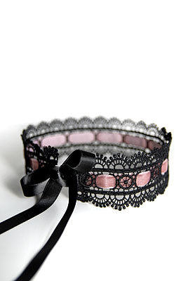 Mondin - Collier Velvet Lace Mix Rose